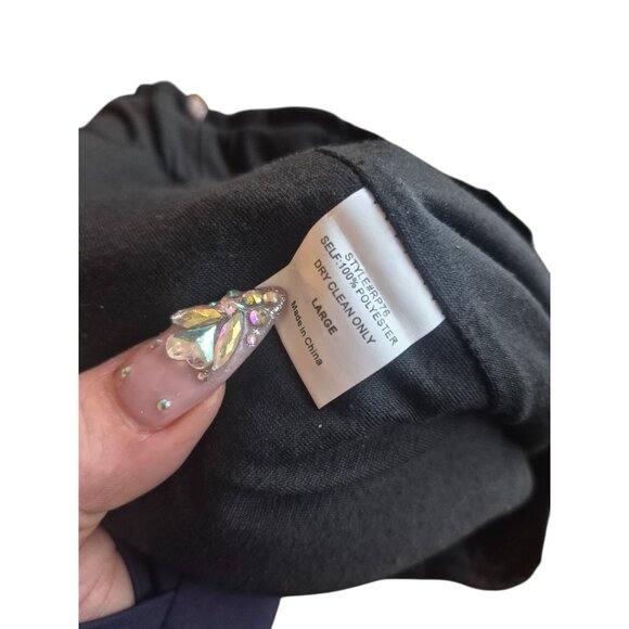 Max Studio Black Long-Sleeve Textured Knit Dress Large - Picture 6 of 6